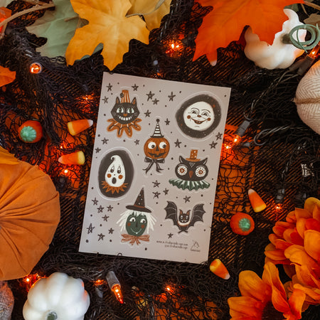 Vintage Halloween Sticker Sheet